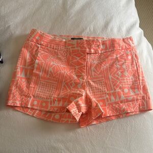 J. Crew Orange Shorts with Geometric Print